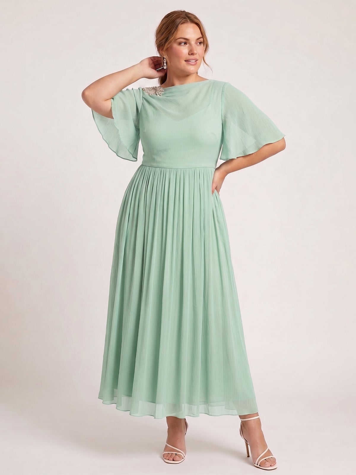 Larui Plus Size Women's Chiffon Dress