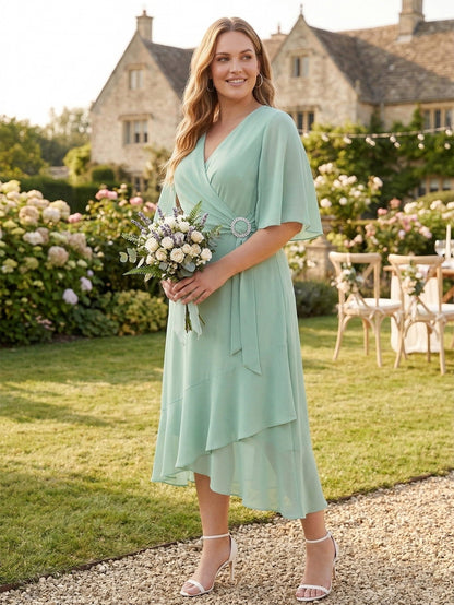 Larui Plus Size Women‘s Chiffon Dress