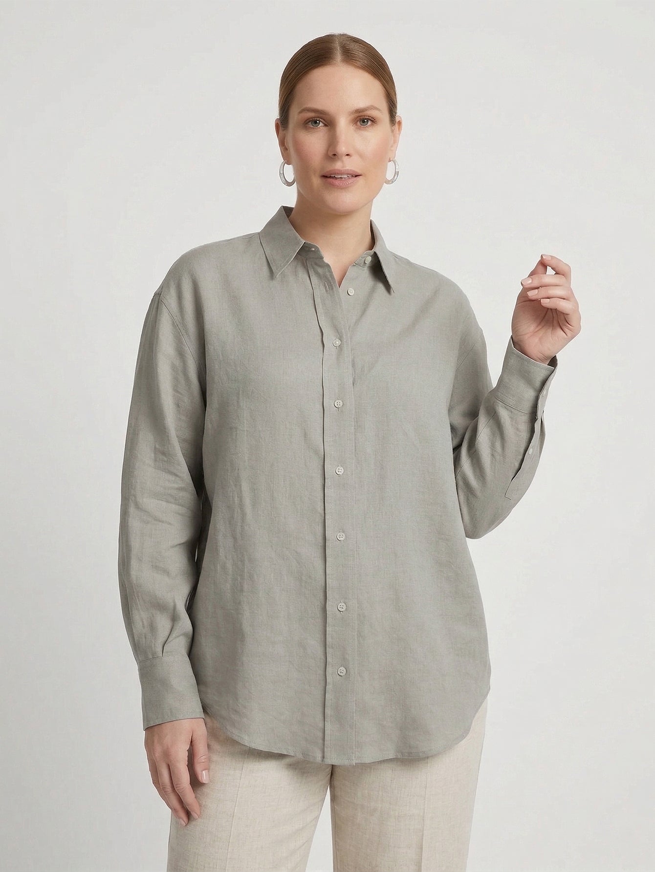 Larui Plus Size Women’s Linen Shirt