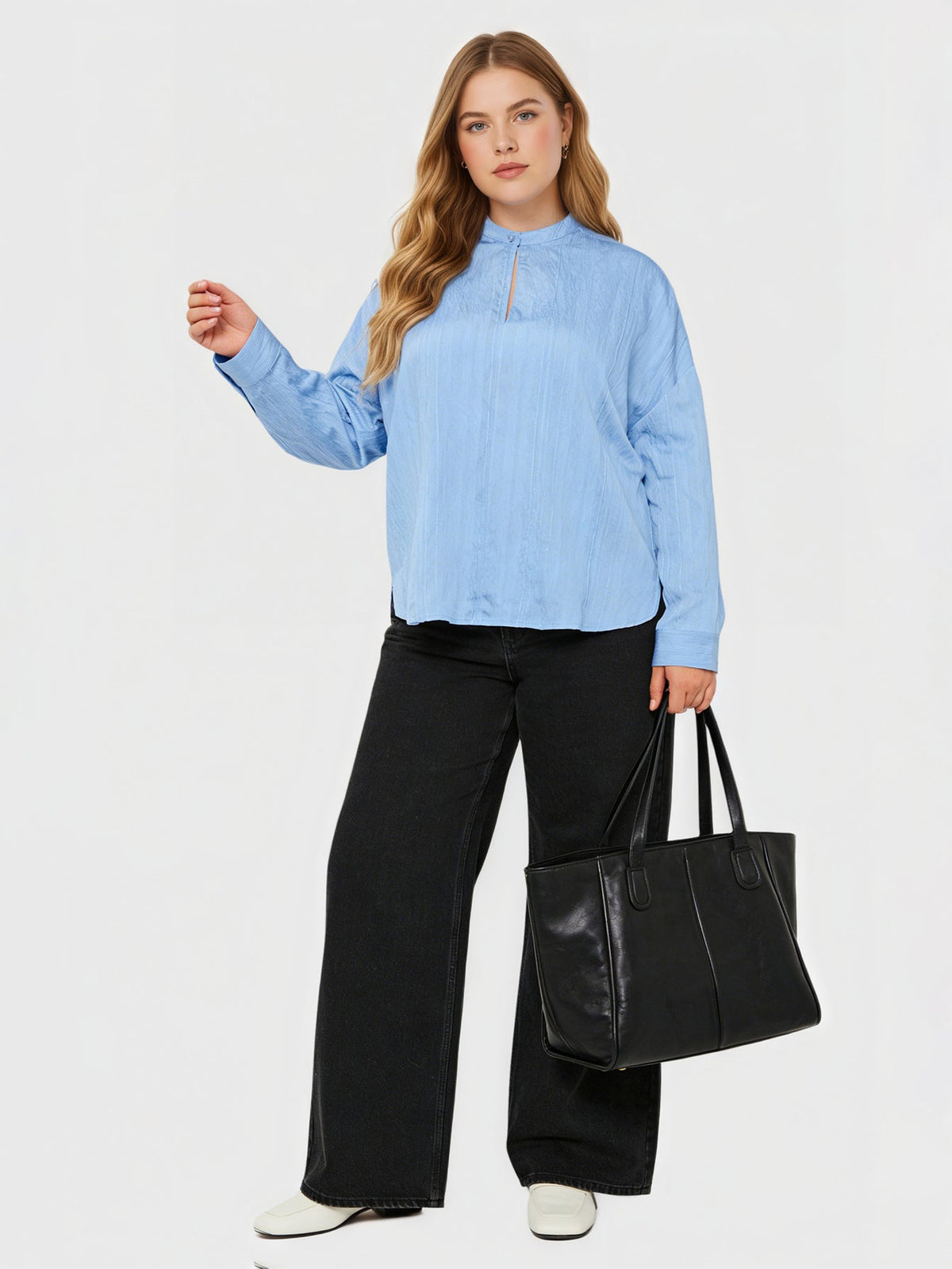 Larui Plus Size Women's Textured Fabric Shirt