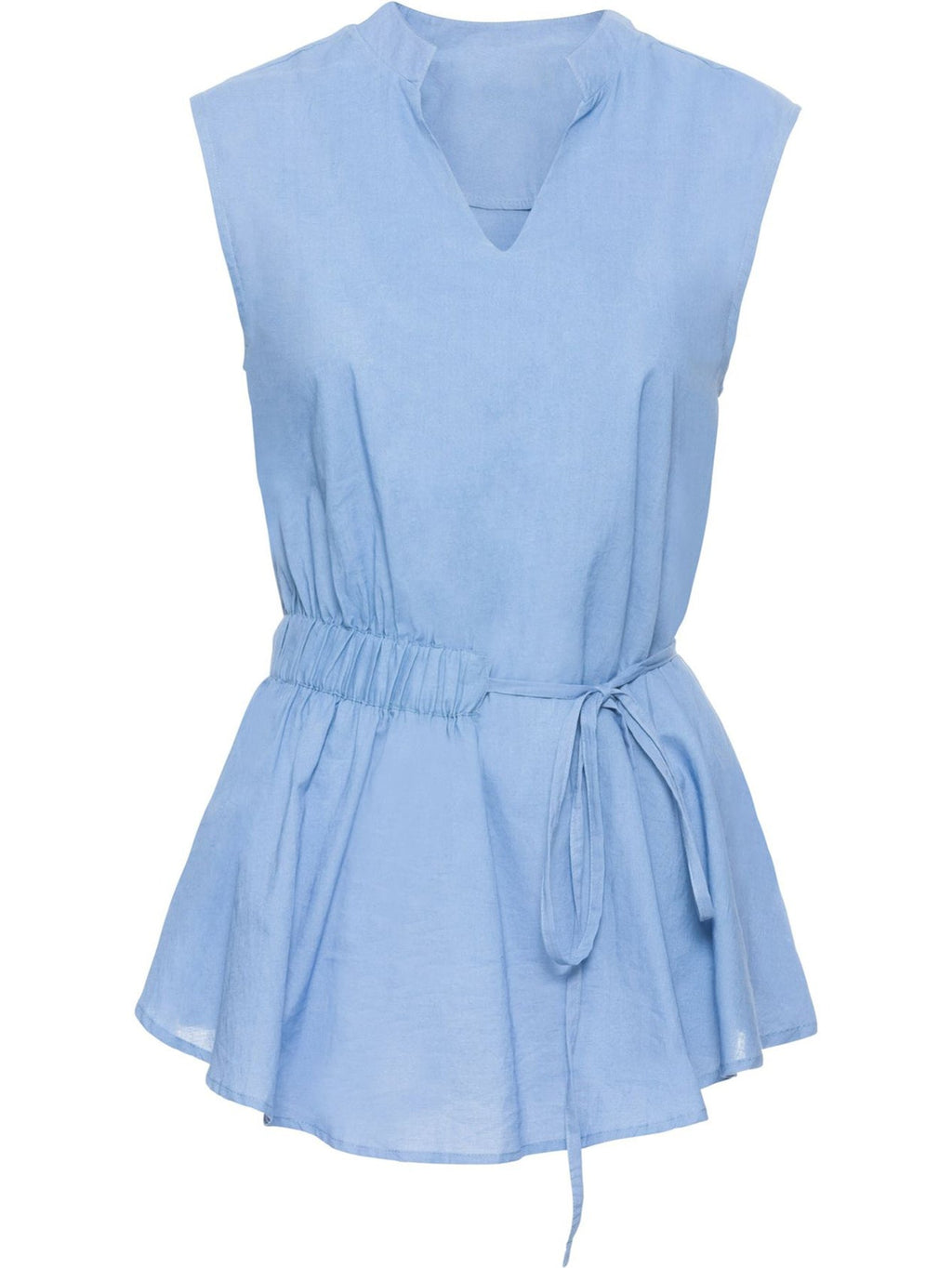 Larui Plus Size Women's Linen Elastic Waist Linen Top Vest
