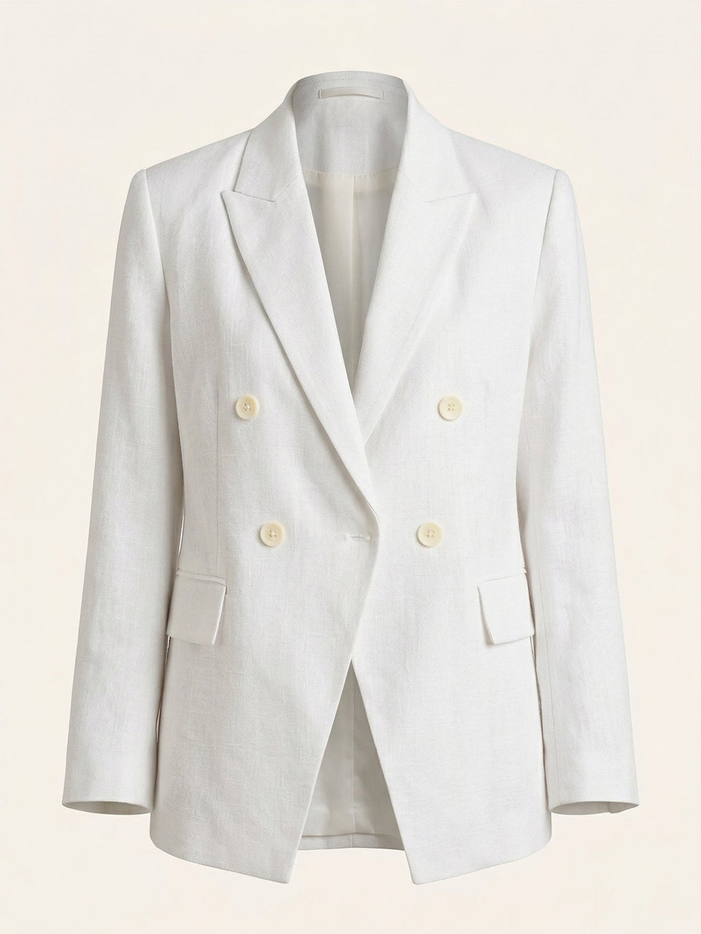 Larui Plus Size Women's Pocket Linen Blazer