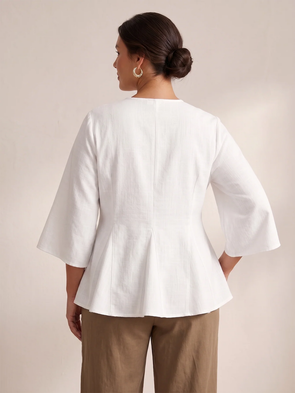 Larui Plus-Size Women's Linen Top