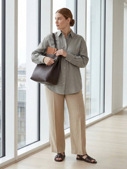 Larui Plus Size Women’s Linen Shirt