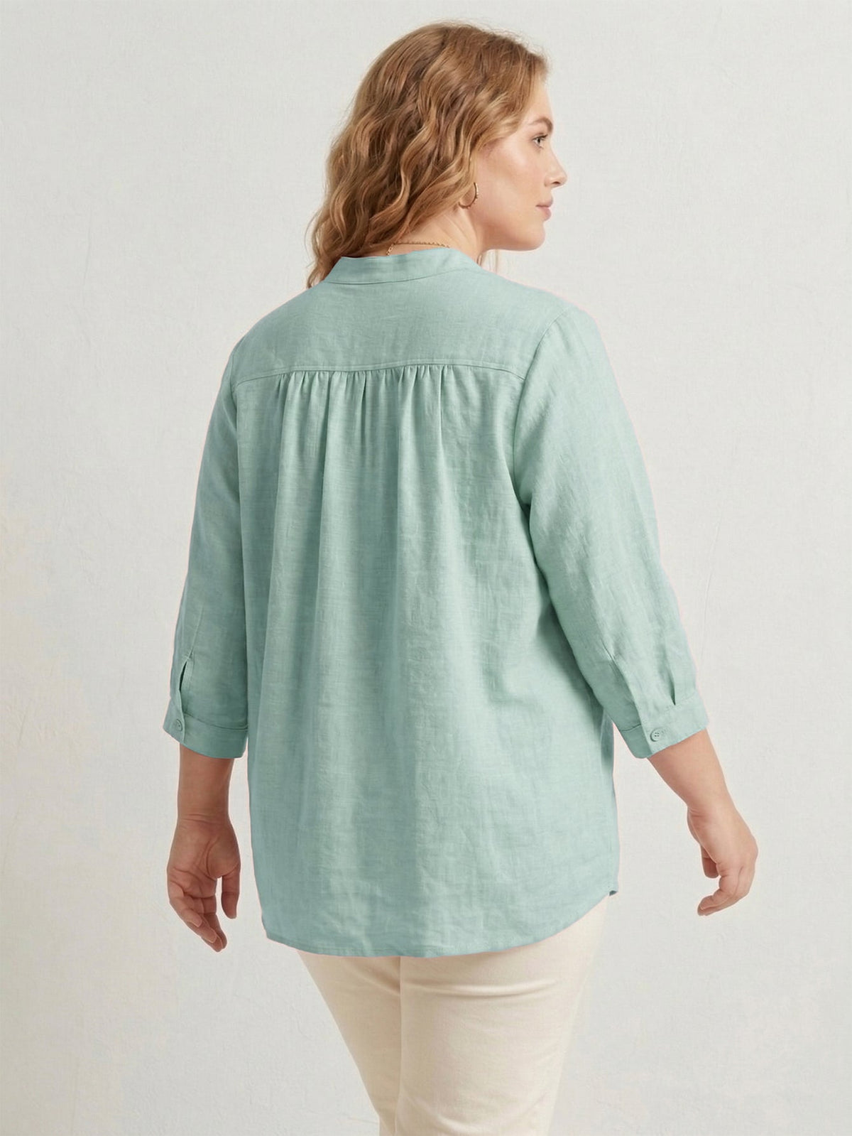 Larui Plus Size Women's Linen Shirt