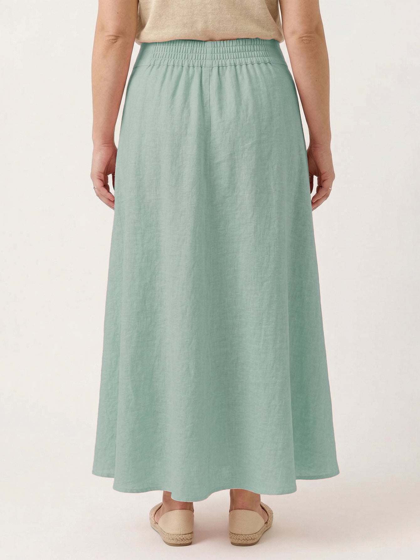 Larui Plus Size Linen A-line Skirt