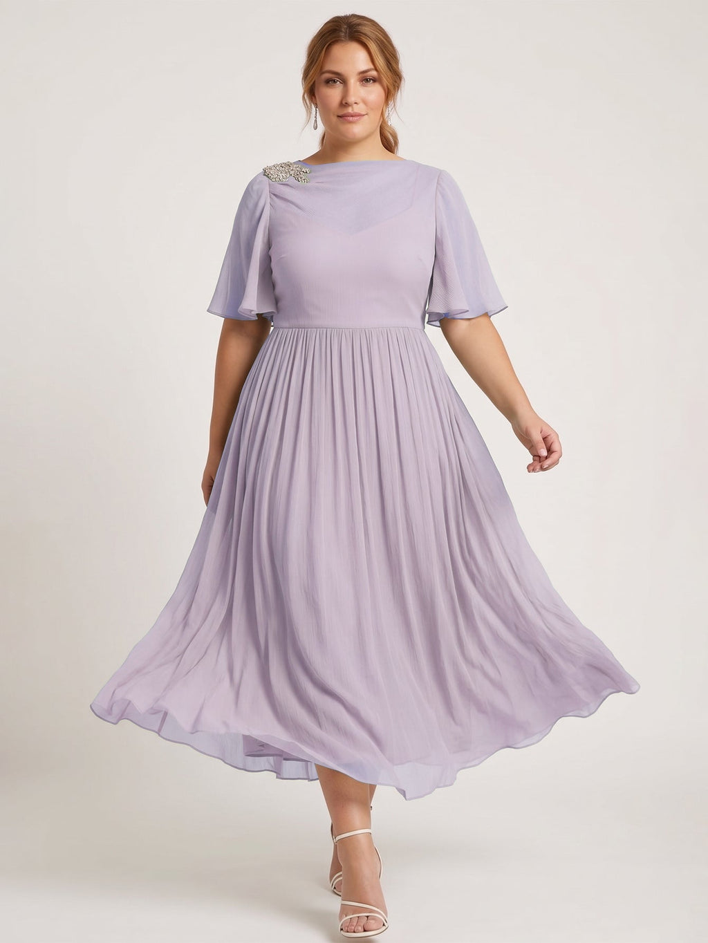 Larui Plus Size Women's Chiffon Dress