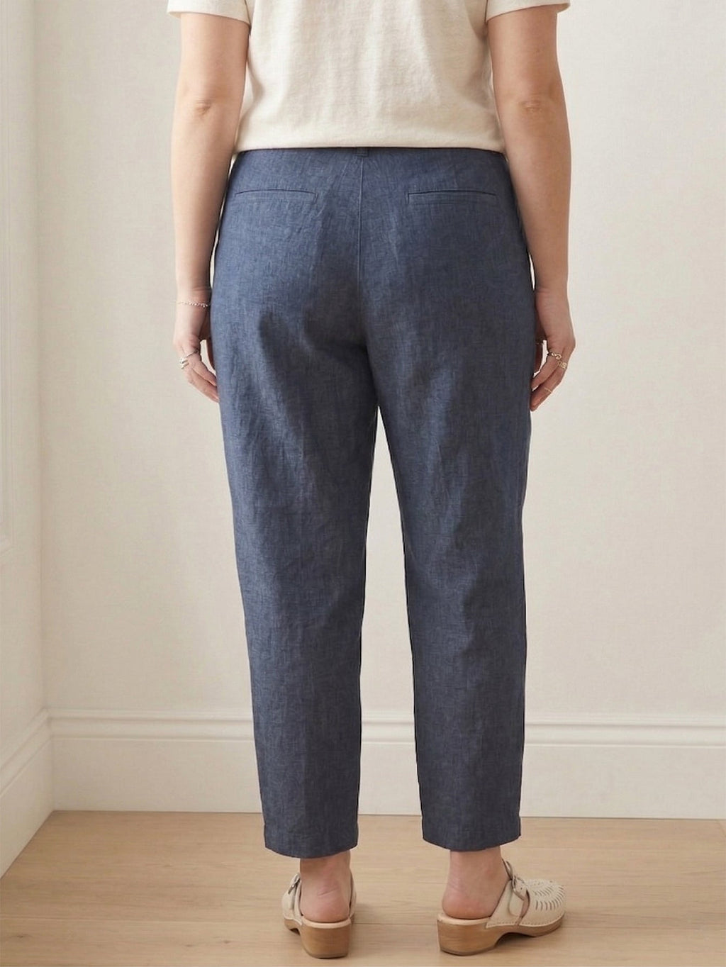 Larui Plus Size Women's Linen Straight Leg Pants With Side Elastic