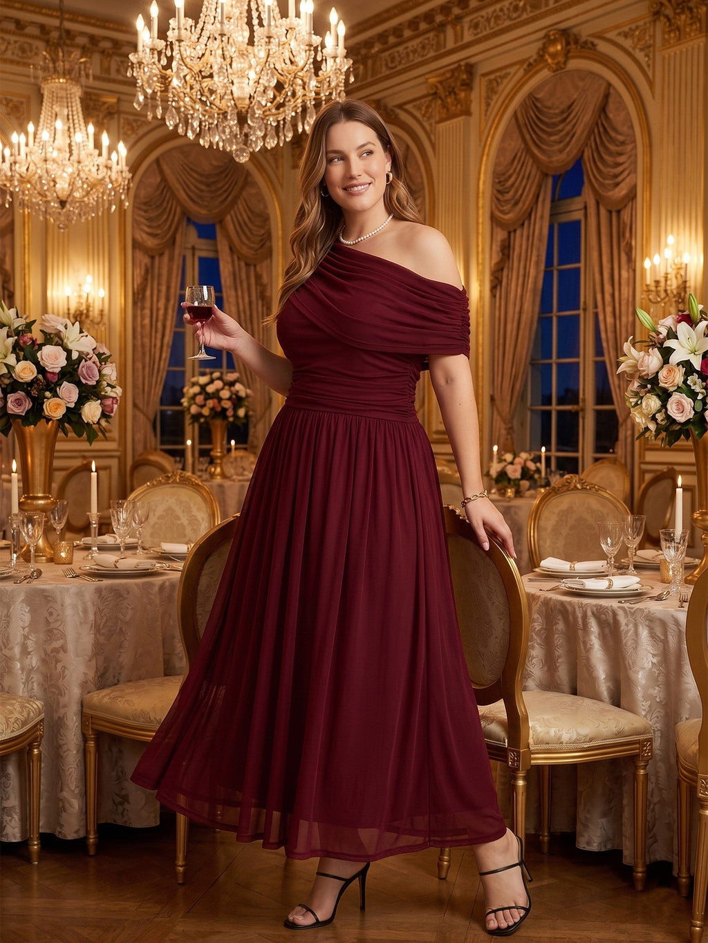 Larui Plus Size Elegant A-Line Dress