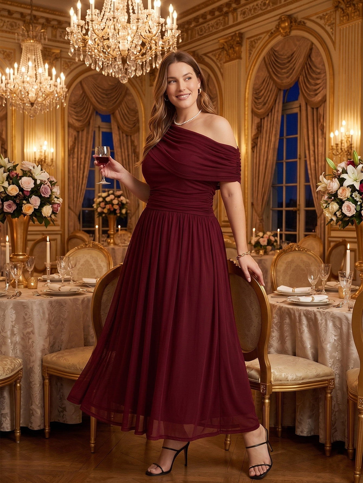 Larui Plus Size Elegant A-Line Dress