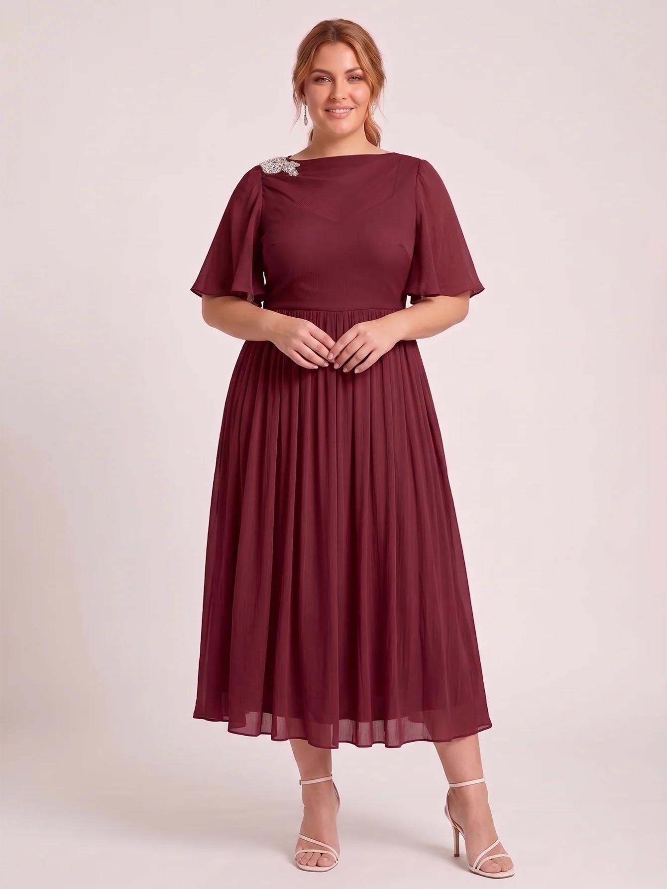 Larui Plus Size Women's Chiffon Dress