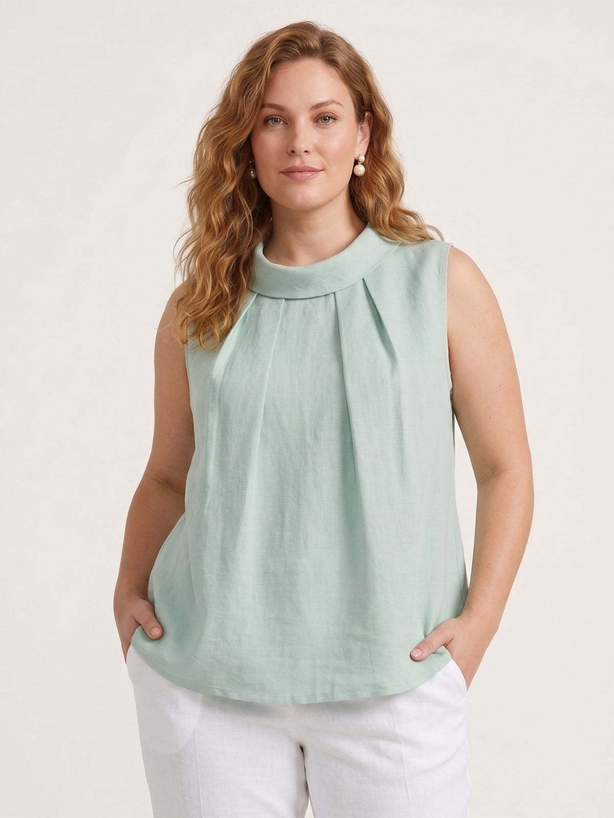 Larui Plus Size Women's Backless Linen Vest