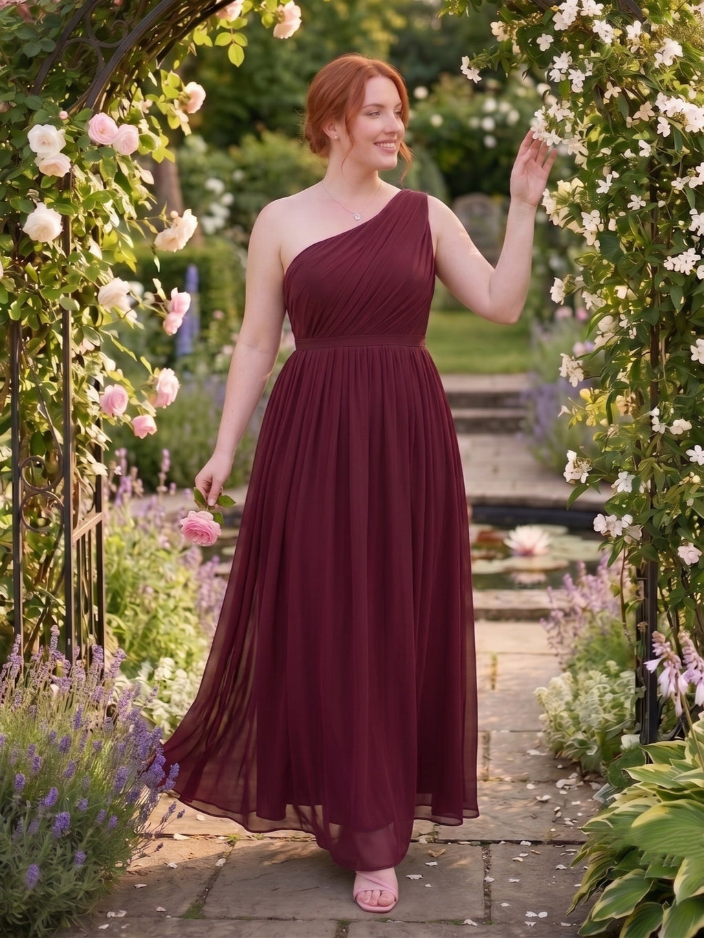 Larui  Plus-Size Women's One-Shoulder  Dress