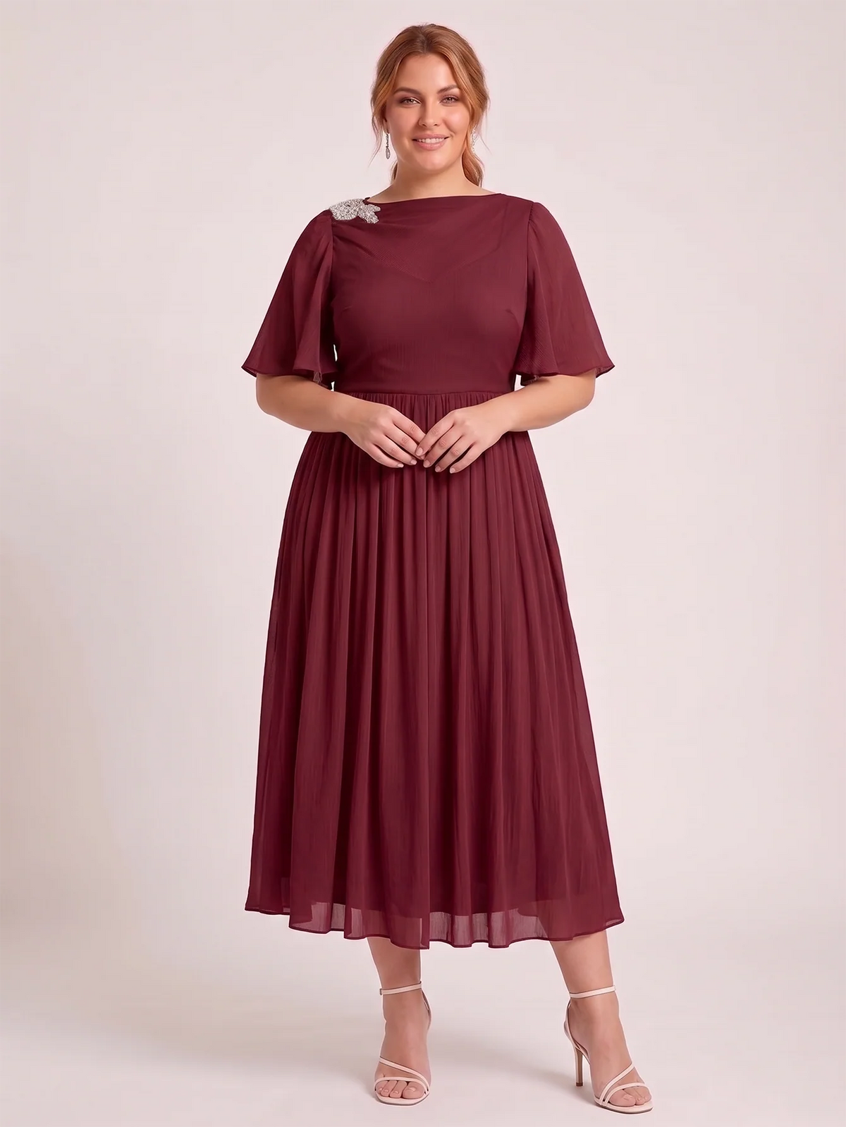 Larui Plus Size Women's Chiffon Dress