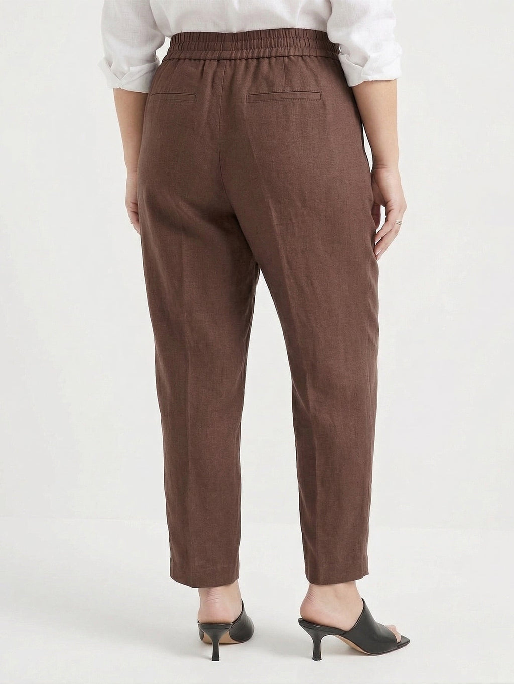 Larui Plus Size Women's Cropped Linen Trousers