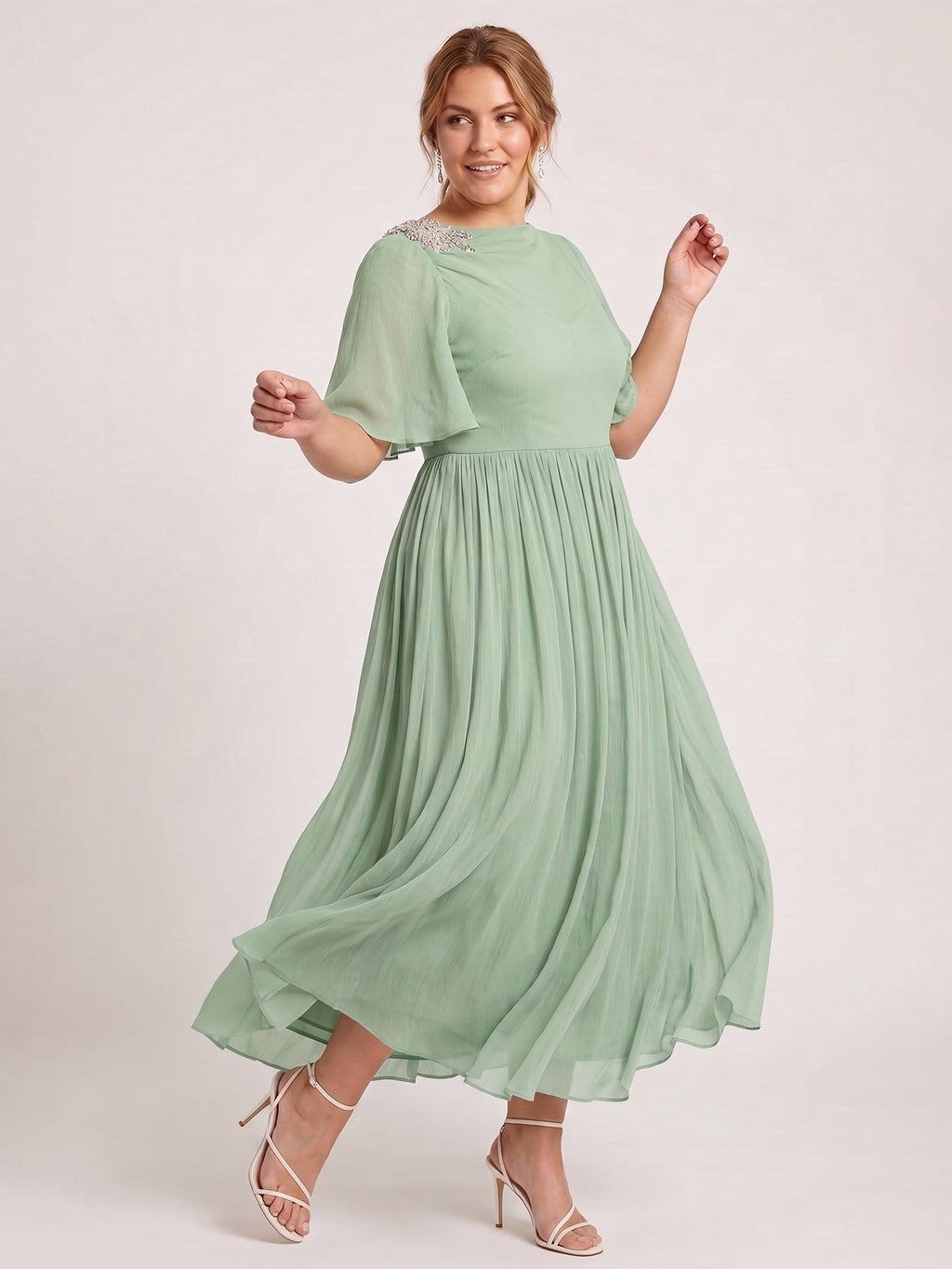 Larui Plus Size Women's Chiffon Dress