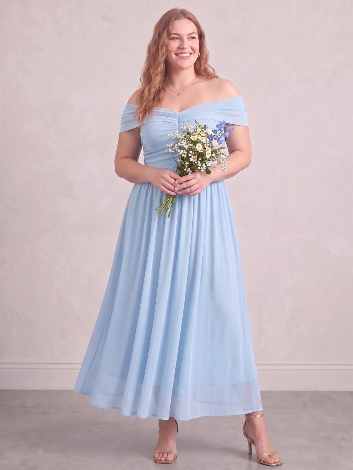 Larui Plus Size Off Shoulder A-Line Dress