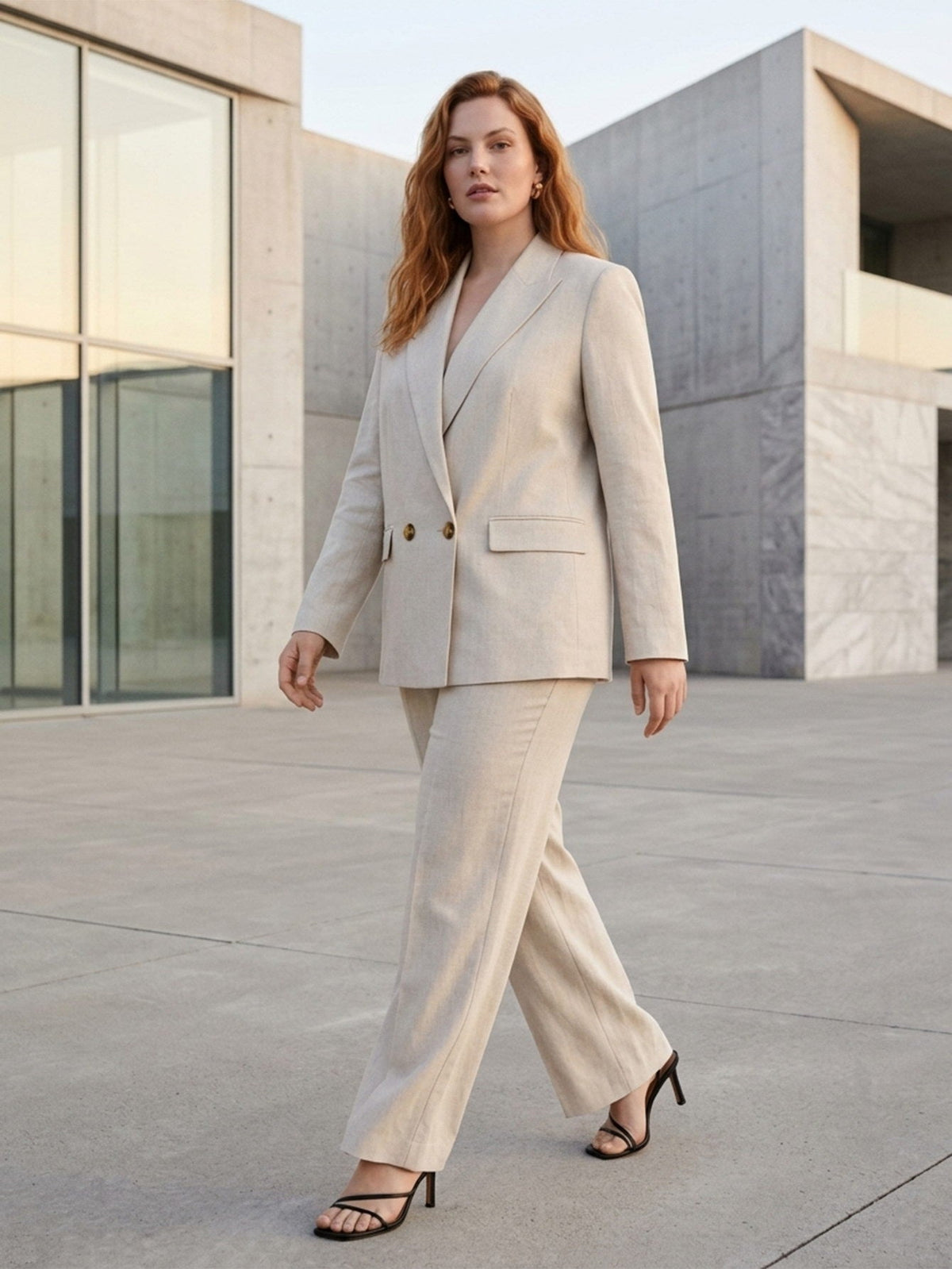 Larui Plus Size Women's Long Sleeves Jacket Blazer