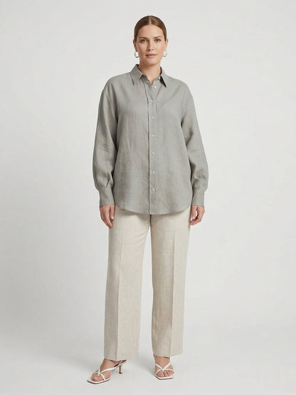 Larui Plus Size Women’s Linen Shirt