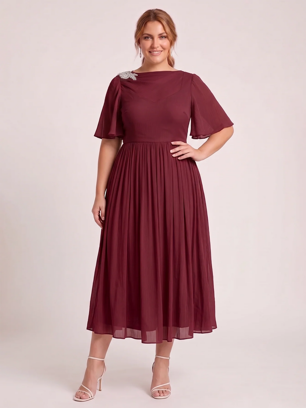 Larui Plus Size Women's Chiffon Dress