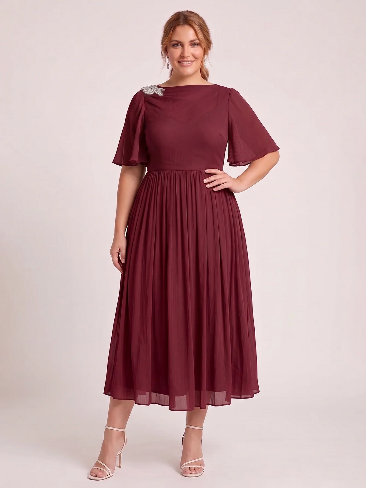 Larui Plus Size Women's Chiffon Dress