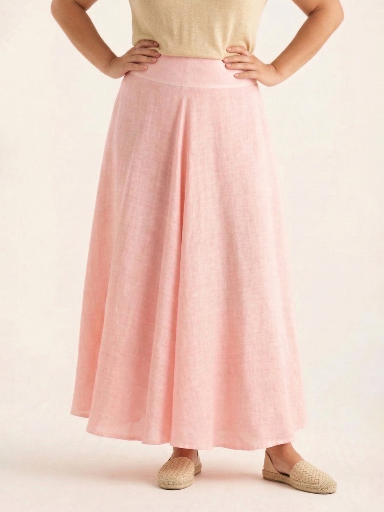 Larui Plus Size Linen A-line Skirt