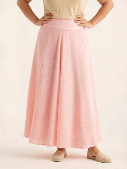 Larui Plus Size Linen A-line Skirt