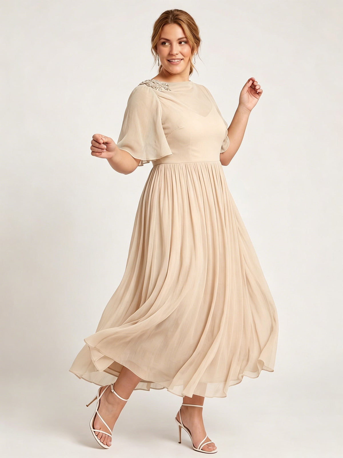 Larui Plus Size Women's Chiffon Dress