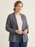 Larui Plus Size Women's Linen Casual Linen Jacket