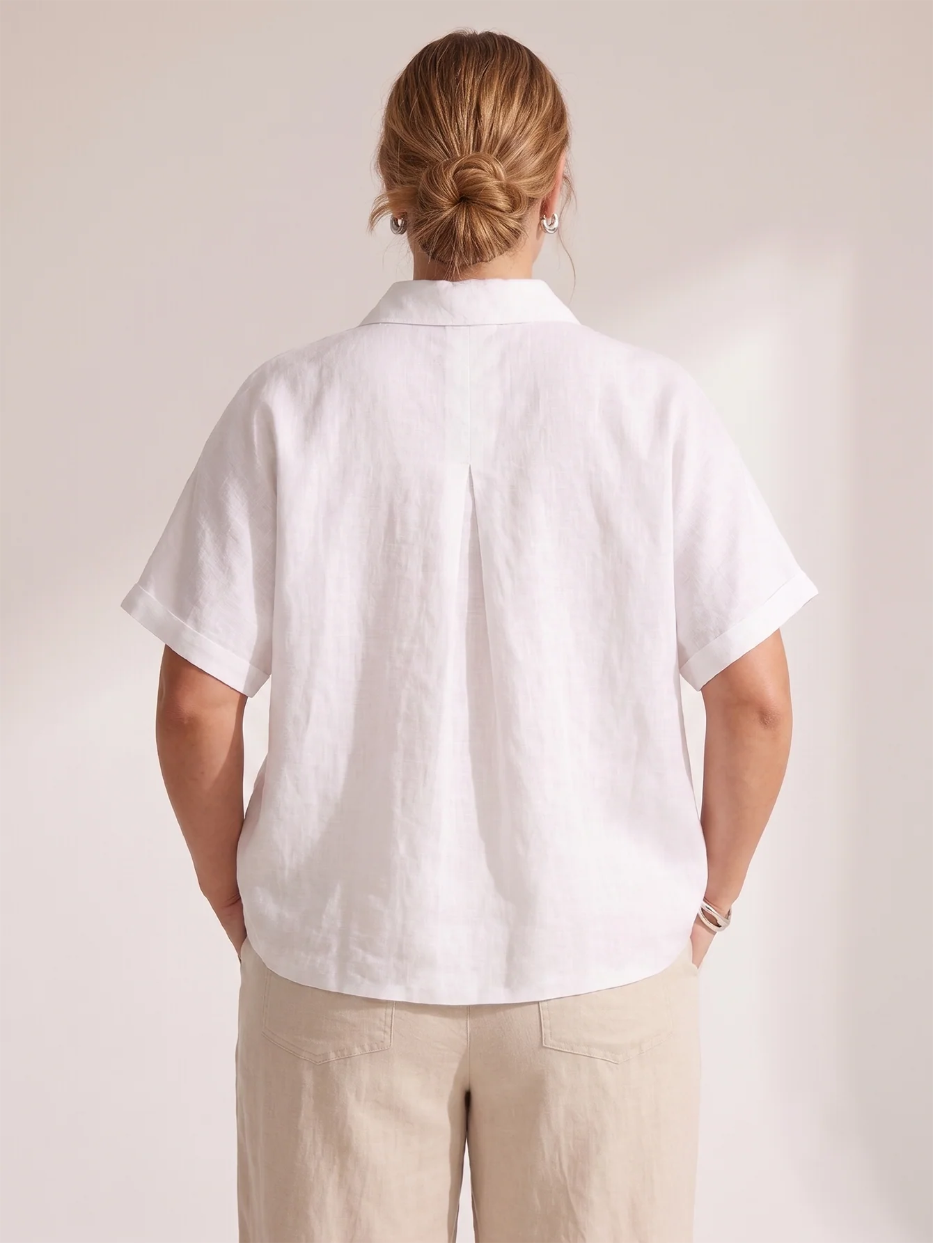Larui Plus Size Women's Linen Vacation Shirt