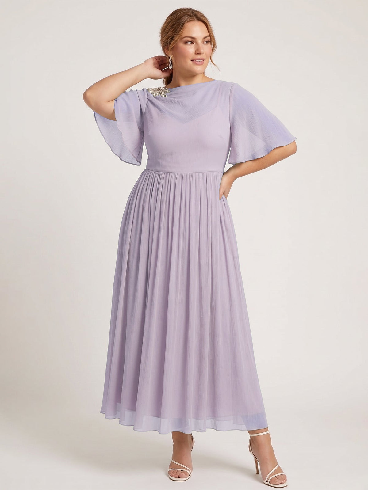 Larui Plus Size Women's Chiffon Dress