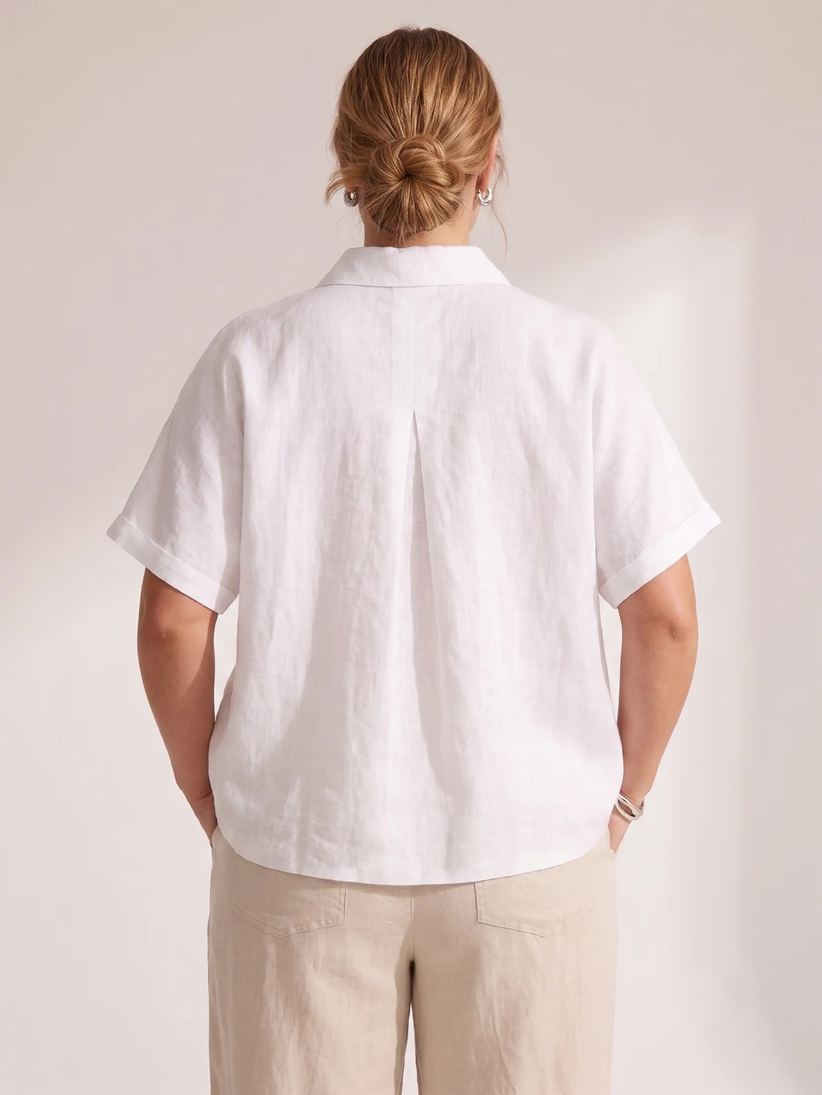 Larui Plus Size Women's Linen Vacation Shirt