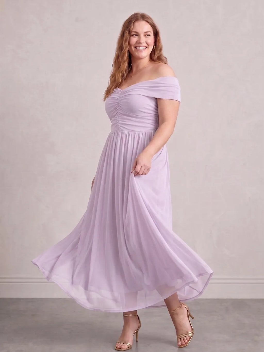Larui Plus Size Off Shoulder A-Line Dress