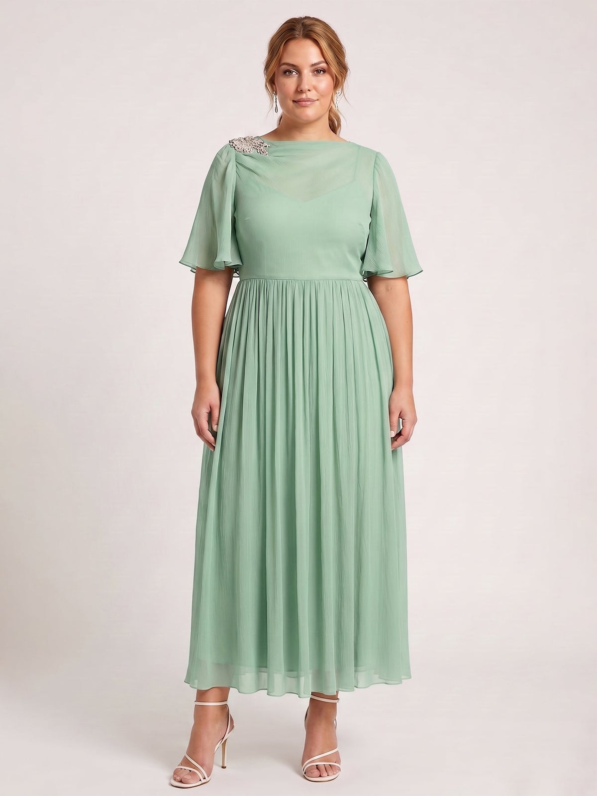 Larui Plus Size Women's Chiffon Dress
