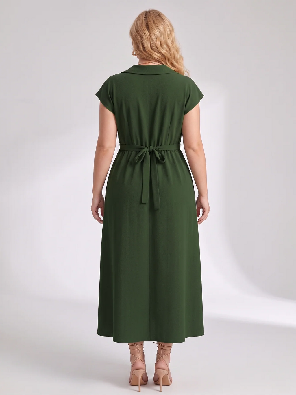Larui Plus Size Women's Elegant Linen Dress For Commuting