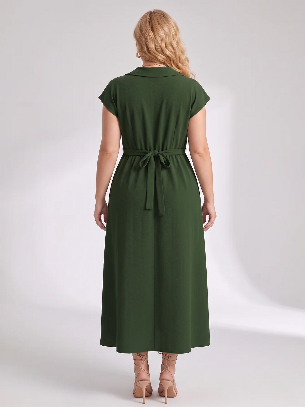 Larui Plus Size Women's Elegant Linen Dress For Commuting