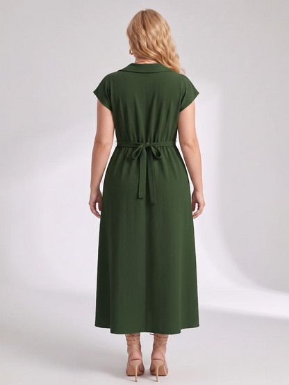 Larui Plus Size Women's Elegant Linen Dress For Commuting