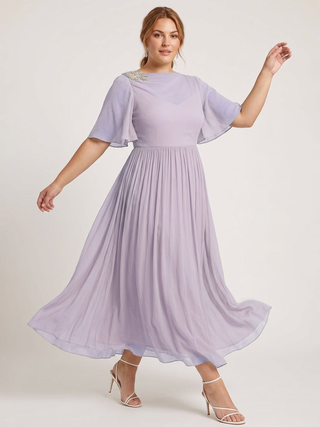 Larui Plus Size Women's Chiffon Dress
