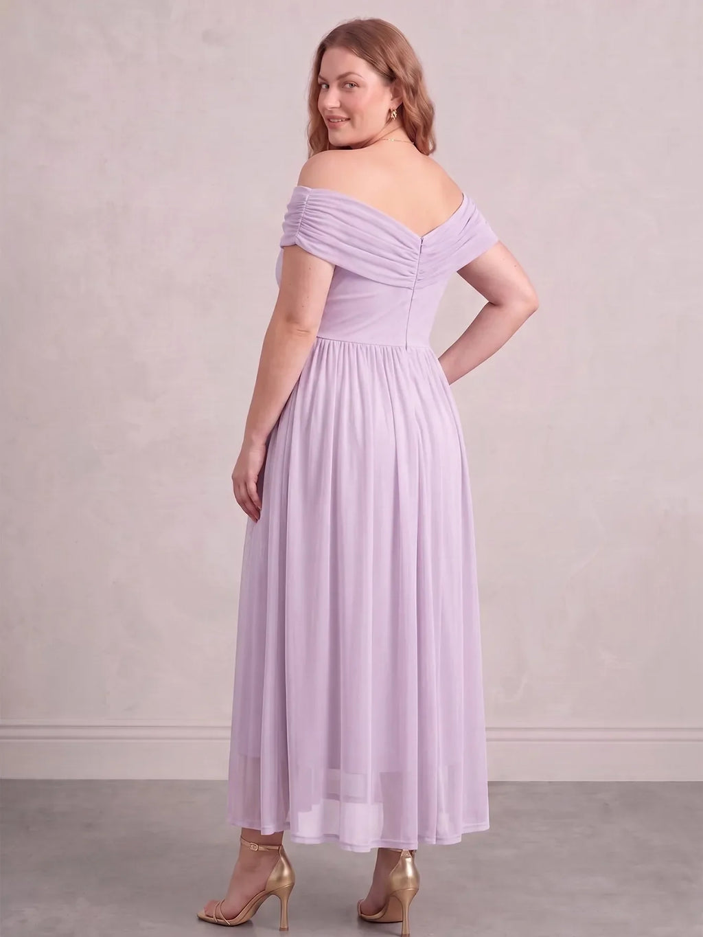 Larui Plus Size Off Shoulder A-Line Dress