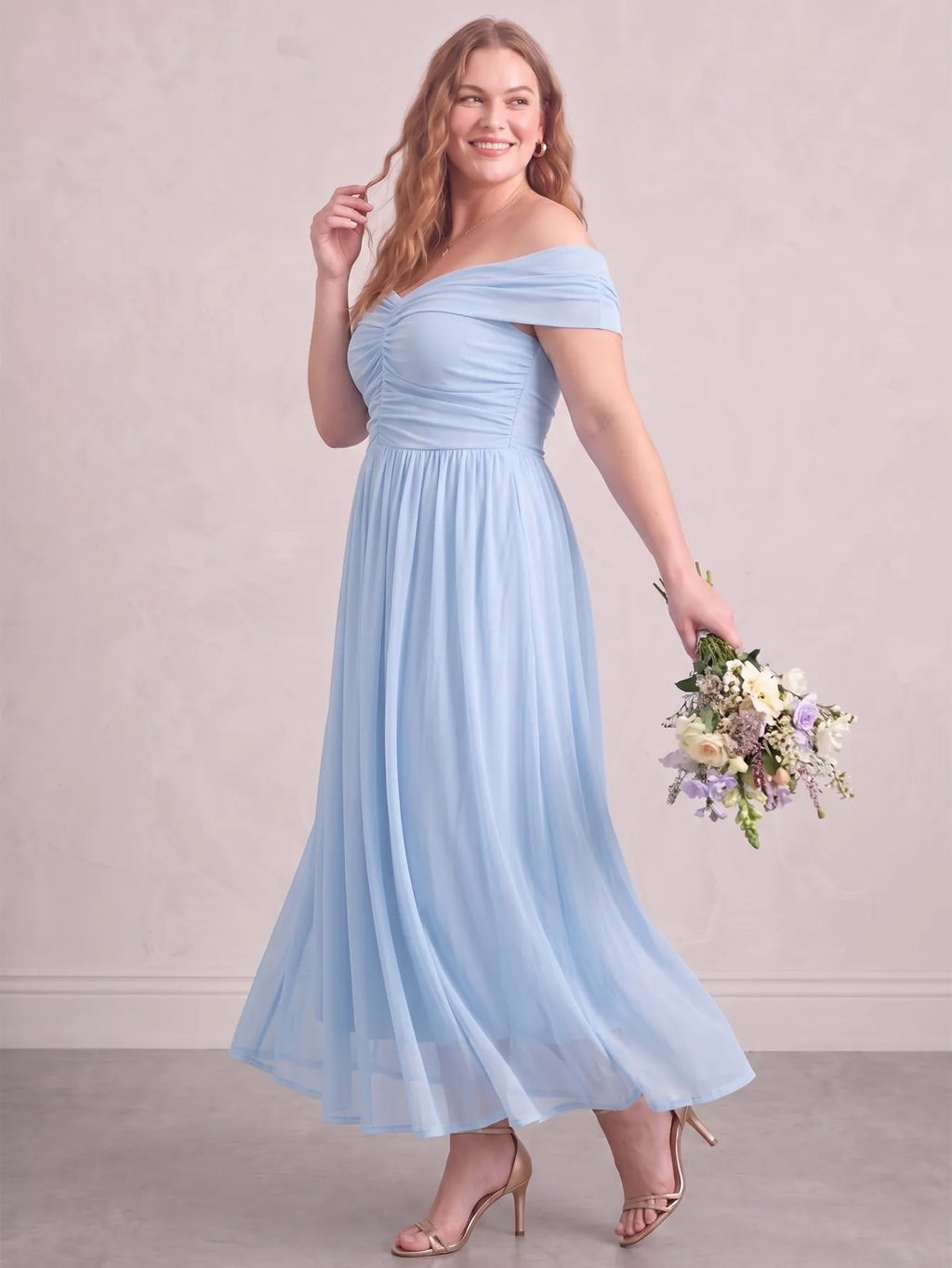Larui Plus Size Off Shoulder A-Line Dress