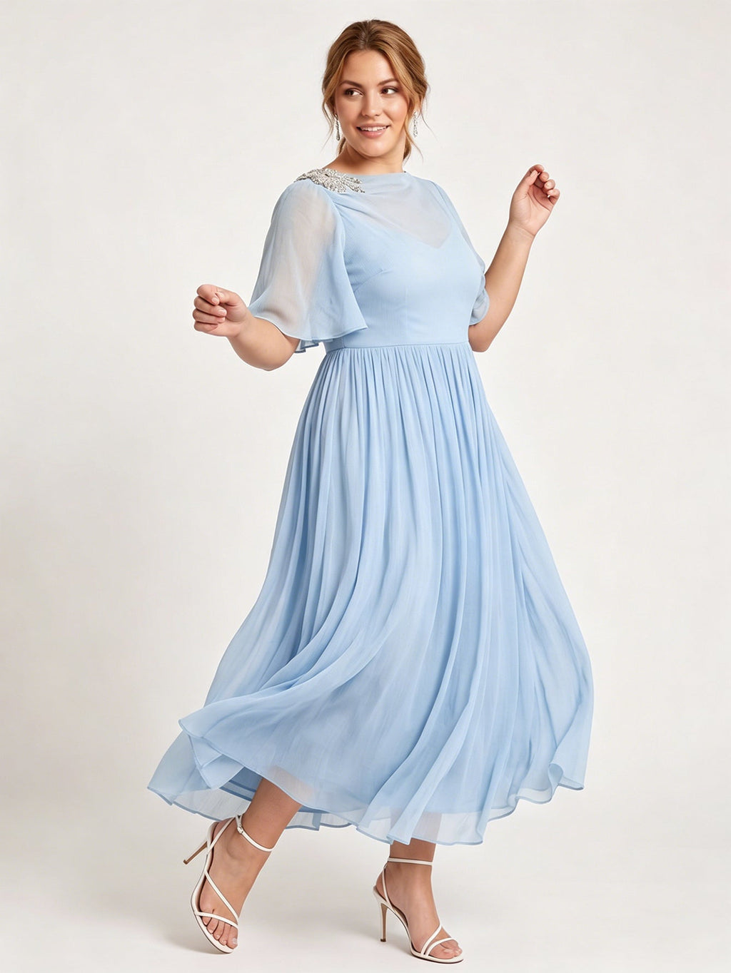 Larui Plus Size Women's Chiffon Dress