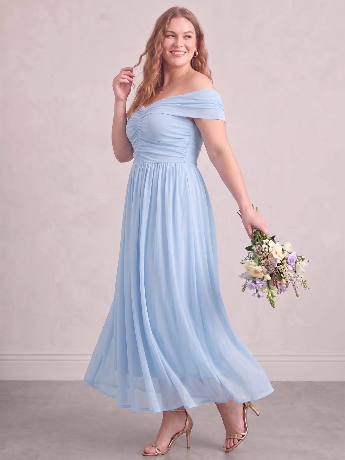 Larui Plus Size Off Shoulder A-Line Dress