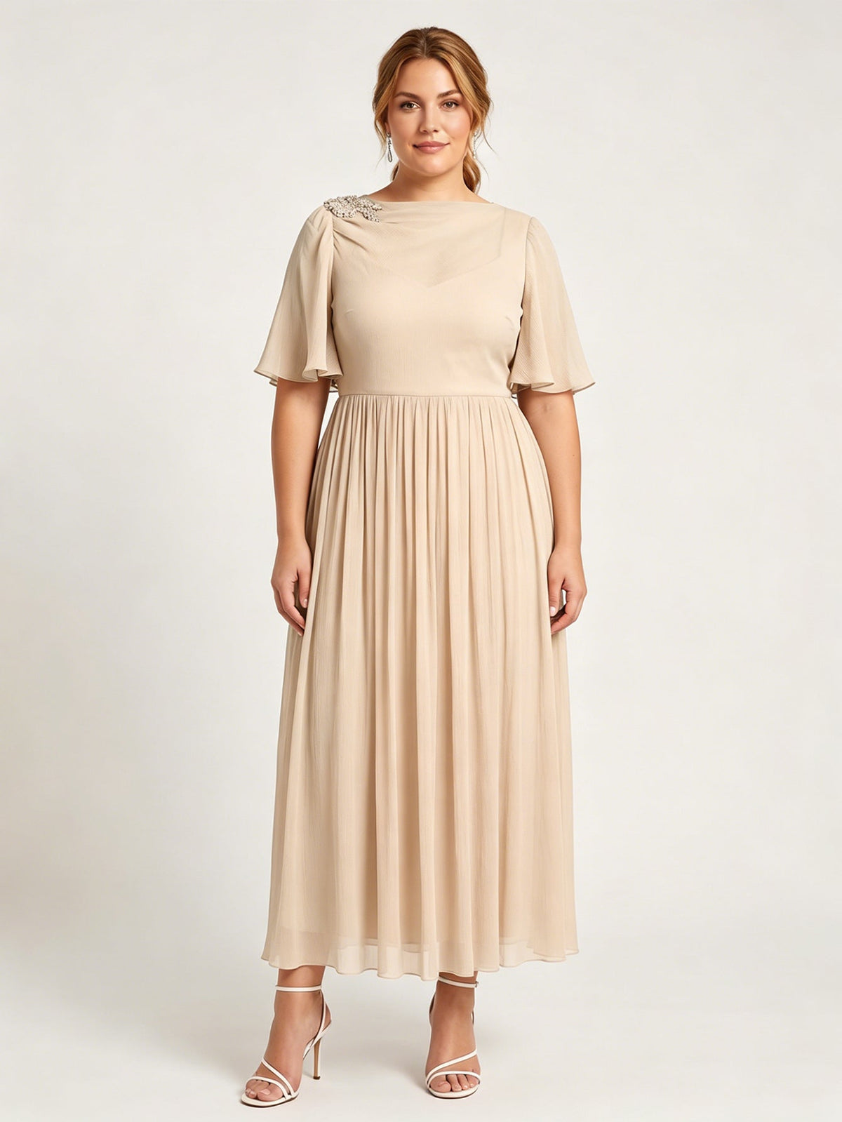 Larui Plus Size Women's Chiffon Dress
