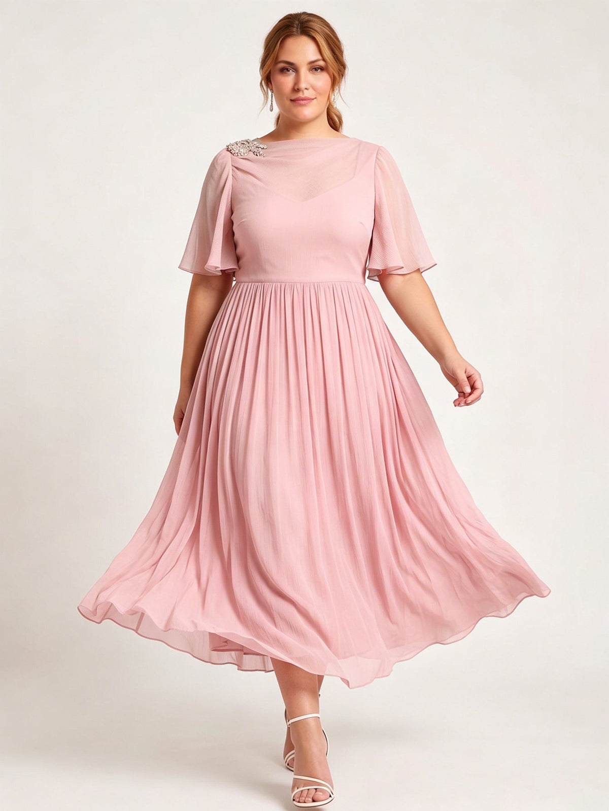 Larui Plus Size Women's Chiffon Dress