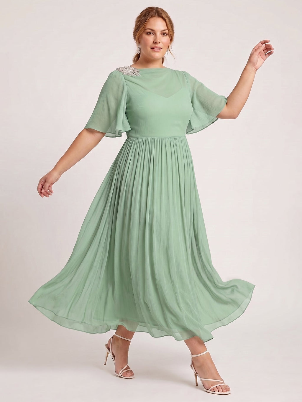 Larui Plus Size Women's Chiffon Dress