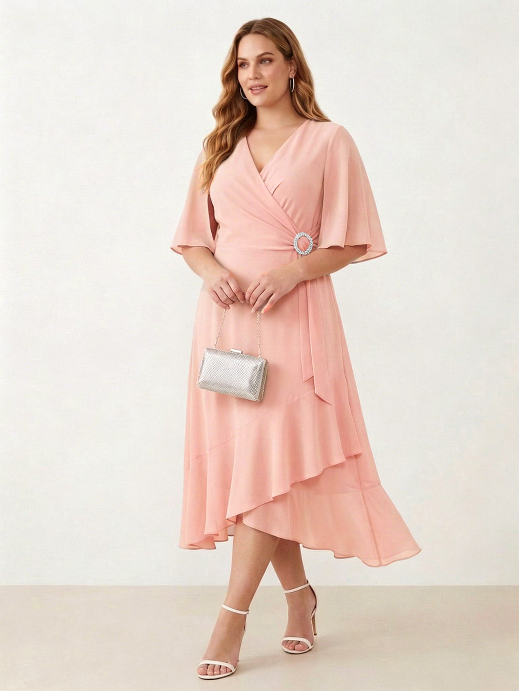 Larui Plus Size Women‘s Chiffon Dress