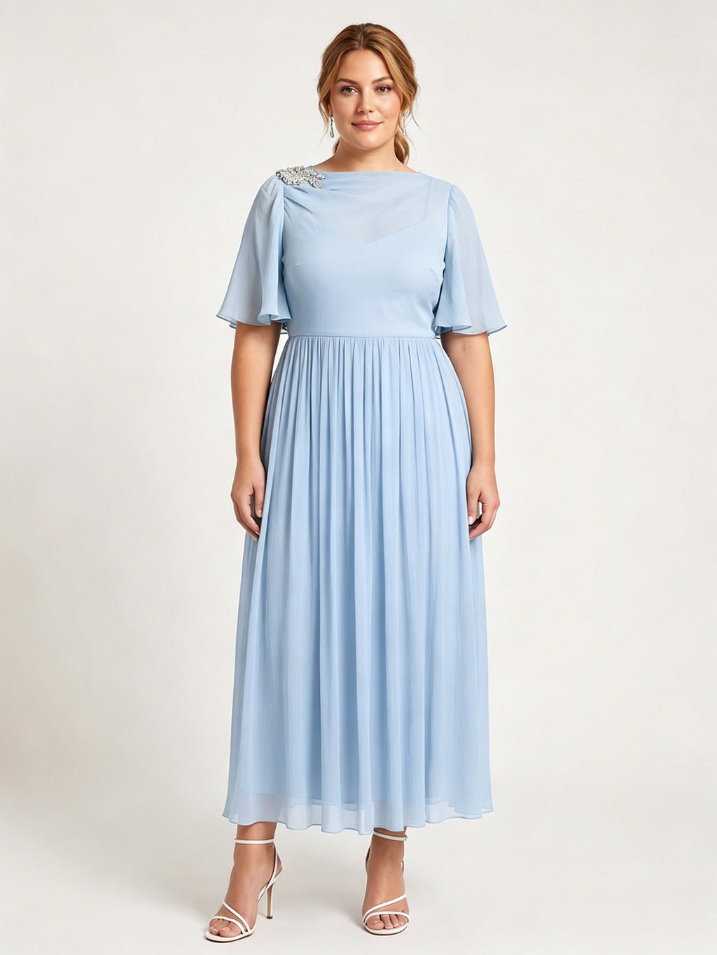 Larui Plus Size Women's Chiffon Dress