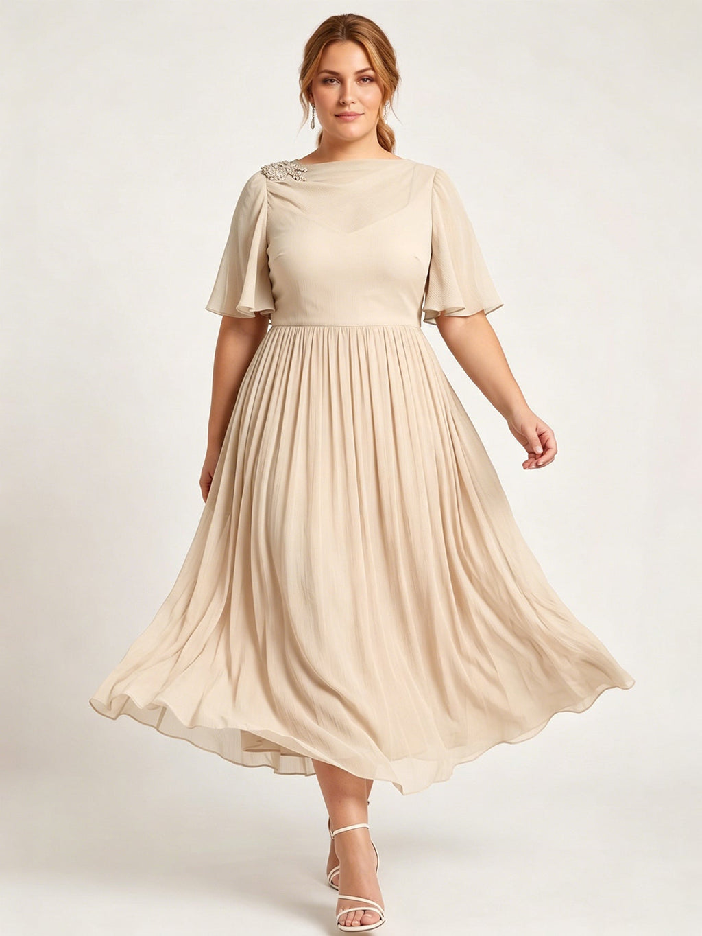Larui Plus Size Women's Chiffon Dress