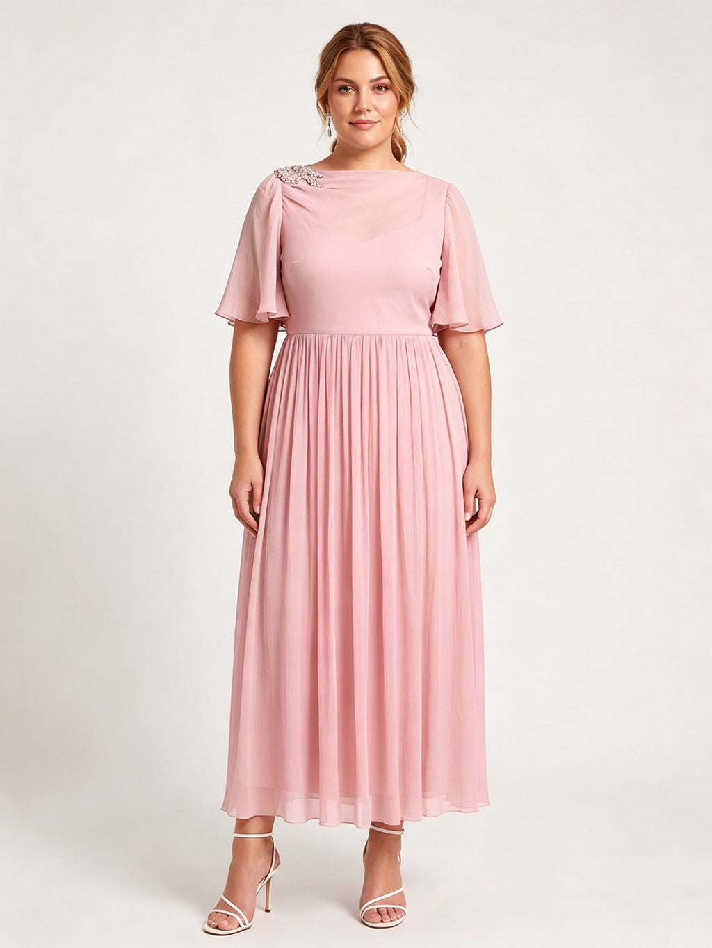 Larui Plus Size Women's Chiffon Dress