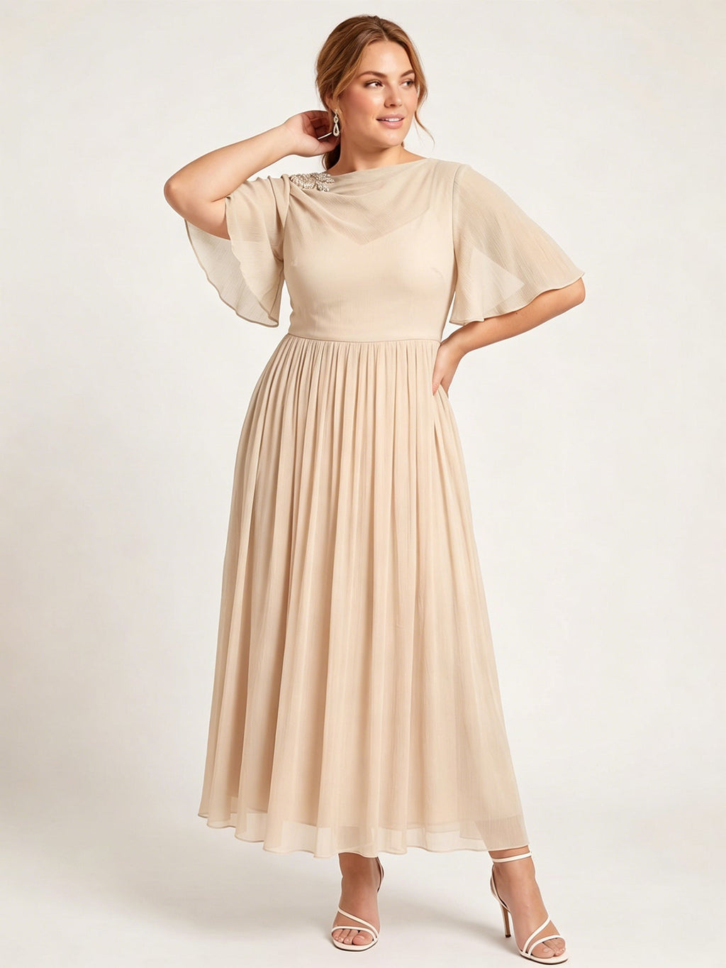 Larui Plus Size Women's Chiffon Dress